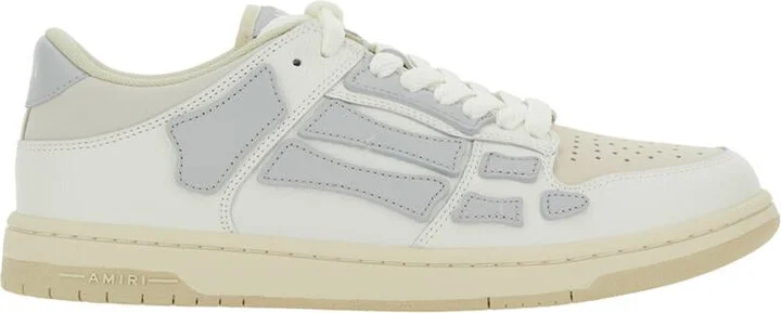 'Skel Top' Grey Low Top Sneakers With Logo Patch On The Tongue And Logo Lettering On The Heel In Leather Man
