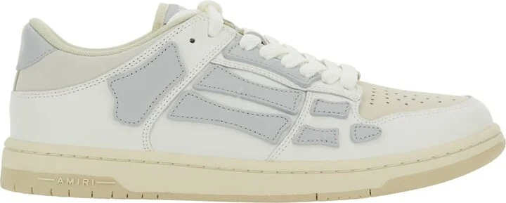 'skel Top' Grey Low Top Sneakers With Logo Patch On The Tongue And Logo Lettering On The Heel In Leather Man
