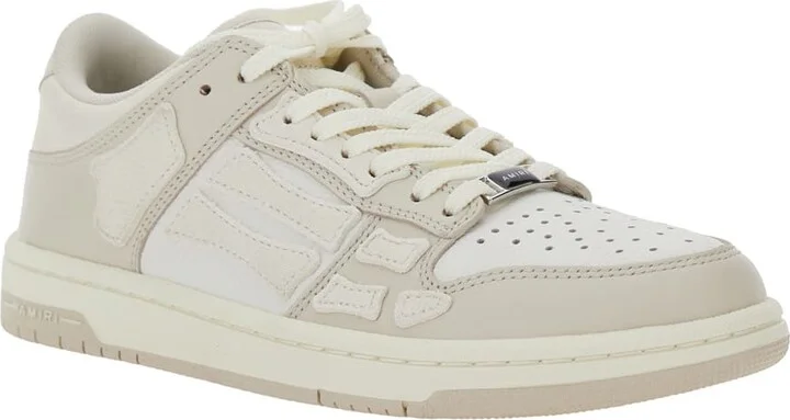'skel Top Low' Beige Sneakers With Logo Patch On Thetongue And Contrasting Details On The Side In Leather Woman - Image 2