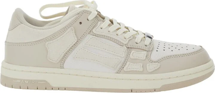 'Skel Top Low' Beige Sneakers With Logo Patch On Thetongue And Contrasting Details On The Side In Leather Woman