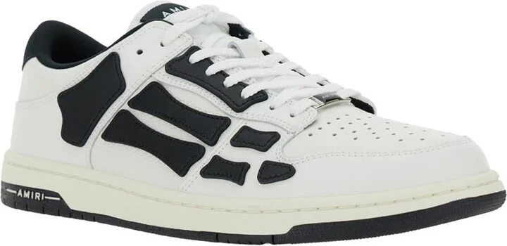 'Skel Top Low' Black And White Sneakers With Logo Patch On Thetongue And Contrasting Details On The Side In Leather Man - Image 2