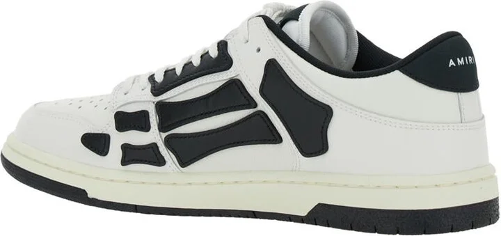 'Skel Top Low' Black And White Sneakers With Logo Patch On Thetongue And Contrasting Details On The Side In Leather Man - Image 3