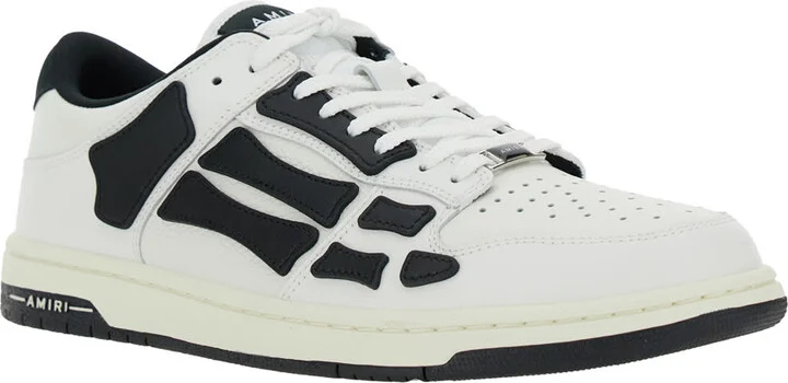 'skel Top Low' Black And White Sneakers With Logo Patch On Thetongue And Contrasting Details On The Side In Leather Man - Image 2