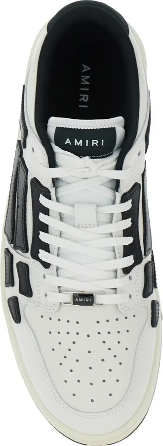 'skel Top Low' Black And White Sneakers With Logo Patch On Thetongue And Contrasting Details On The Side In Leather Man - Image 4