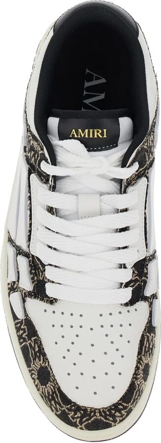 'skel Top Low' Black Sneaker With Skeleton Applications And All-over Logo Print In Leather Man - Image 4