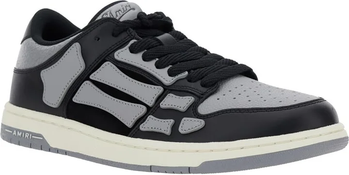 'skel Top Low' Black Sneakers With Skeleton Patch In Leather Man - Image 2