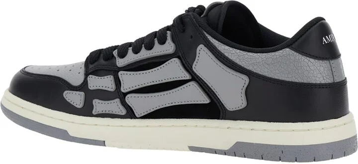 'skel Top Low' Black Sneakers With Skeleton Patch In Leather Man - Image 3
