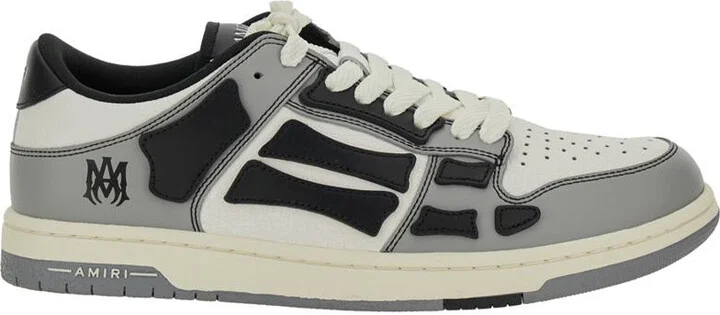 'Skel Top Low' Grey Sneakers With Logo Patch On Thetongue And Contrasting Details On The Side In Leather Man