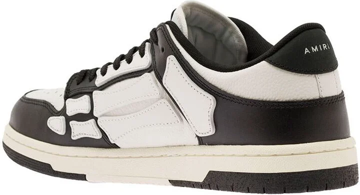 'Skel Top Low' White And Black Sneakers With Skeleton Patch In Leather Man - Image 3