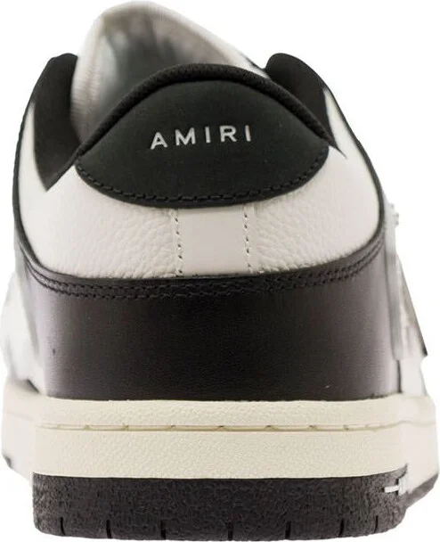 'Skel Top Low' White And Black Sneakers With Skeleton Patch In Leather Man - Image 4
