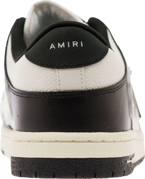 'skel Top Low' White And Black Sneakers With Skeleton Patch In Leather Man - Image 4