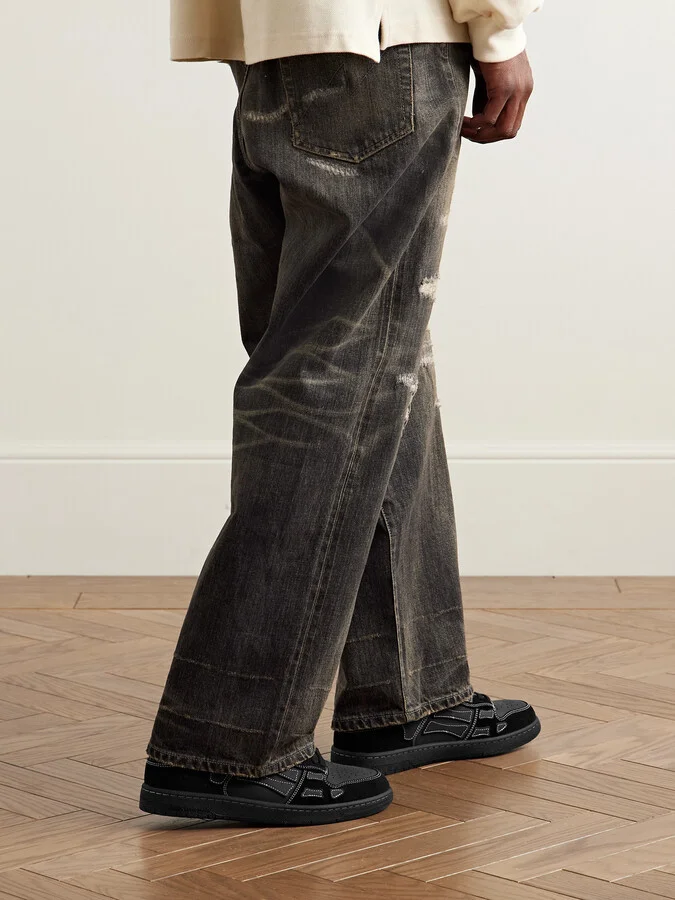 Skel-Top Suede and Leather Sneakers - Image 2