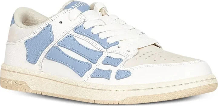 Skeleton-Appliqué Leather Trainers - Image 2