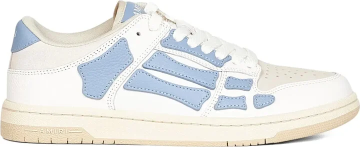 Skeleton-Appliqué Leather Trainers