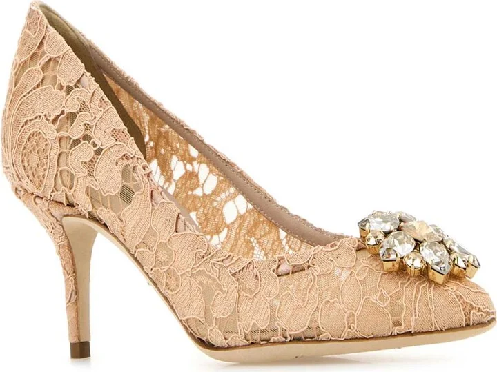 Skin Pink Lace Pumps - Image 2