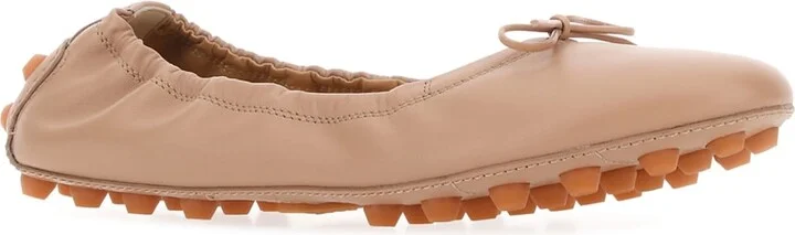 Skin Pink Leather Bubble Ballerinas - Image 2