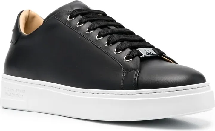 Skull and Plein low-top leather sneakers - Image 2