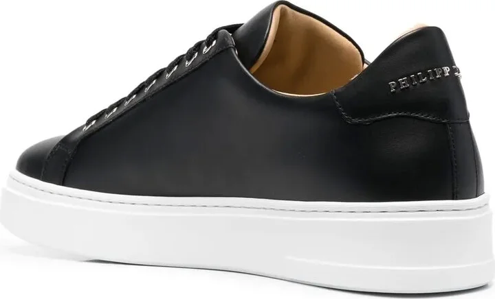 Skull and Plein low-top leather sneakers - Image 3