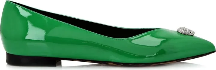 Skull-charm ballerina shoes
