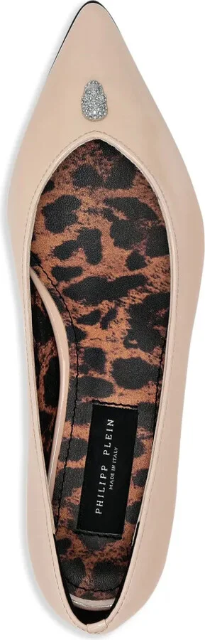 Skull Detail Pointed Ballerina Shoes - Image 3