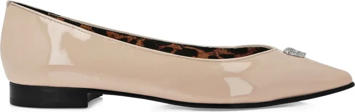 Skull Detail Pointed Ballerina Shoes