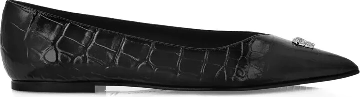 Skull-Embellished Flat Pumps