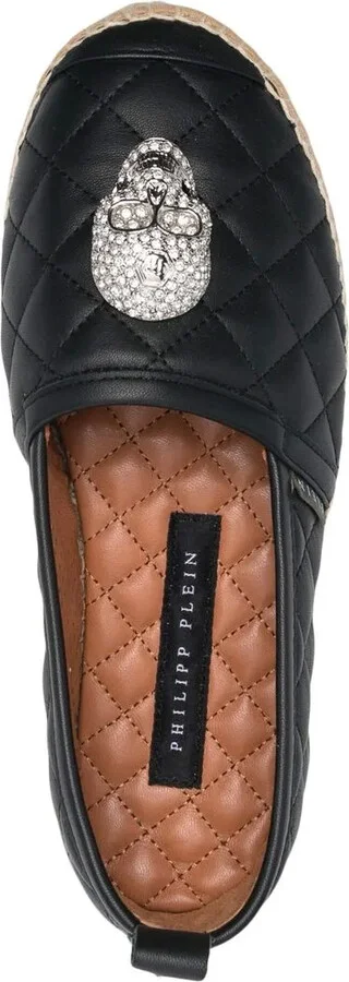 Skull-Embellishment Quilted Espadrilles - Image 4