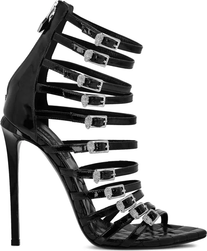 Skull leather sandals
