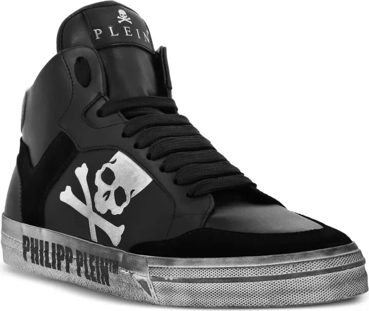 Skull-Motif Hi-Top Sneakers - Image 2