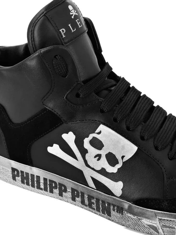 Skull-Motif Hi-Top Sneakers - Image 4