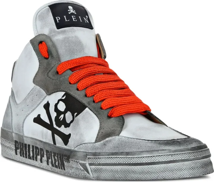 Skull-Motif Hi-Top Sneakers - Image 2