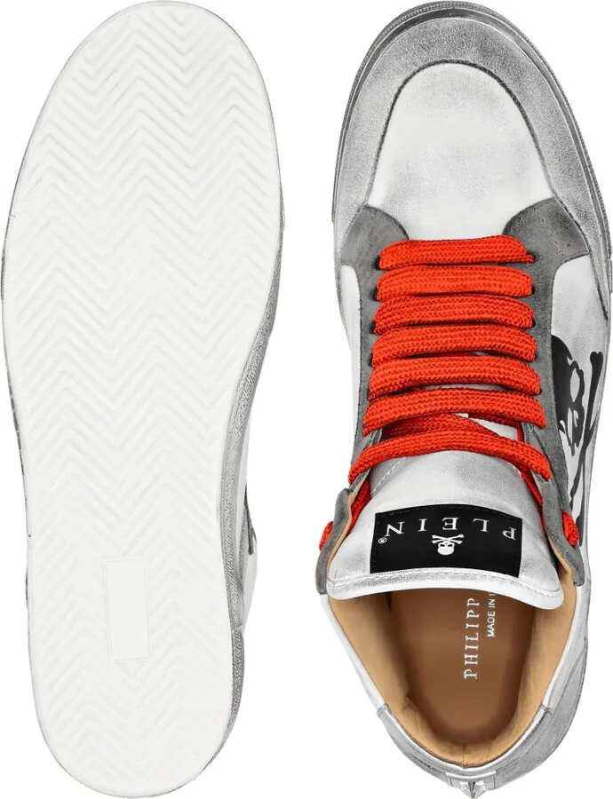 Skull-Motif Hi-Top Sneakers - Image 3