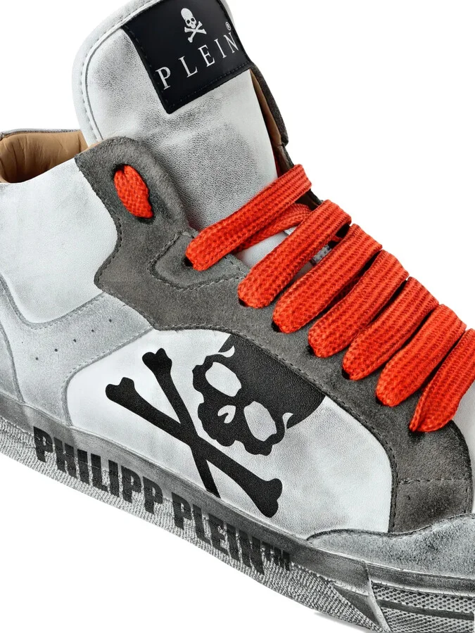 Skull-Motif Hi-Top Sneakers - Image 4