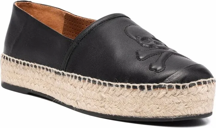 Skull-Motif Leather Espadrilles - Image 2