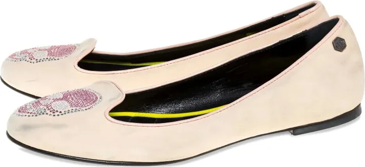 Skull Motif Suede Flats - Image 4