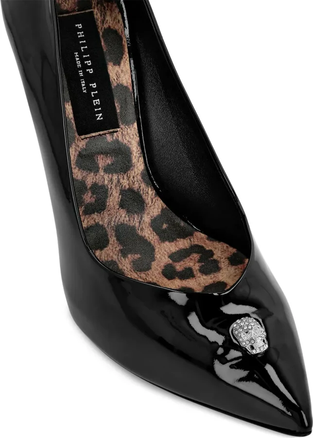 Skull-plaque high-heel pumps - Image 4