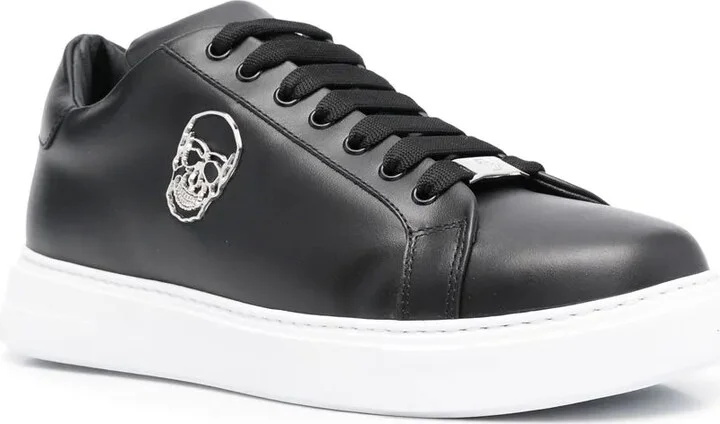 Skull-plaque low-top sneakers - Image 2