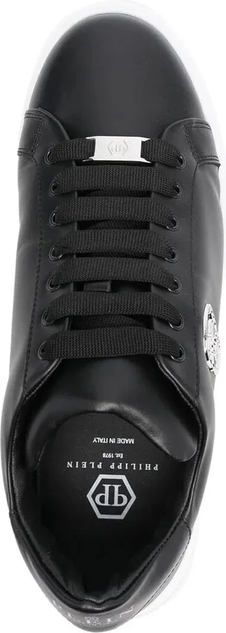 Skull-plaque low-top sneakers - Image 4