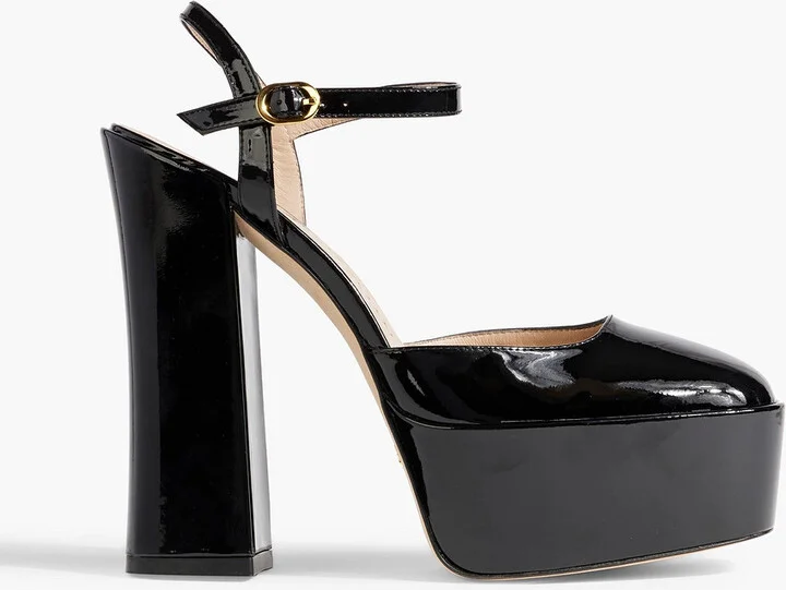 Sky High 145 patent-leather platform pumps