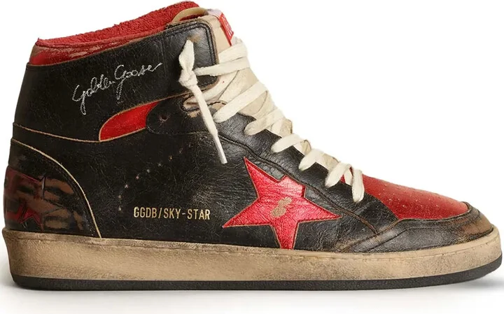 Sky Star leather high-top sneakers