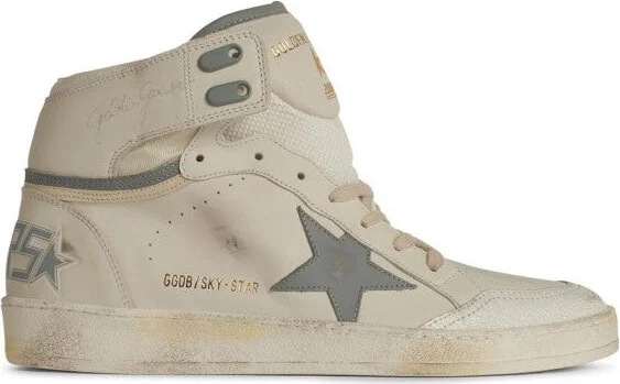 'Sky Star' White Leather Sneakers