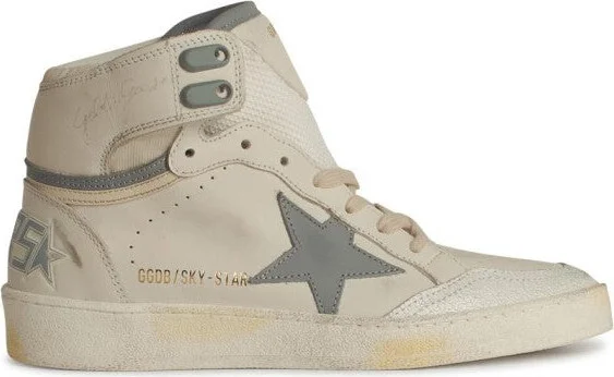 'Sky Star' White Leather Sneakers