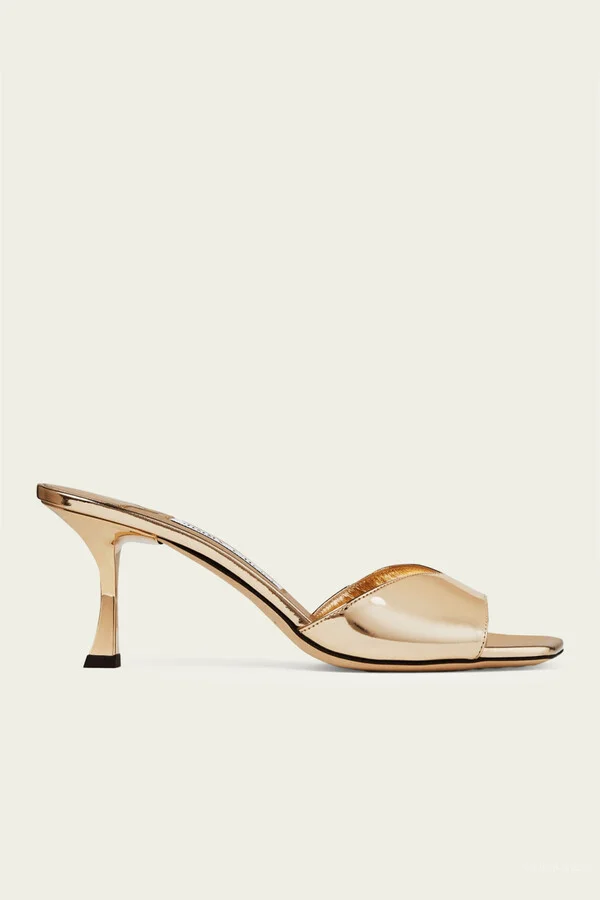 Skye 70 Metallic Leather Sandals in Gold
