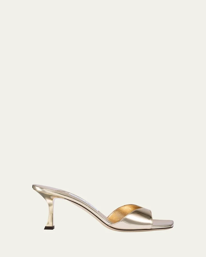 Skye Metallic Leather Slide Sandals