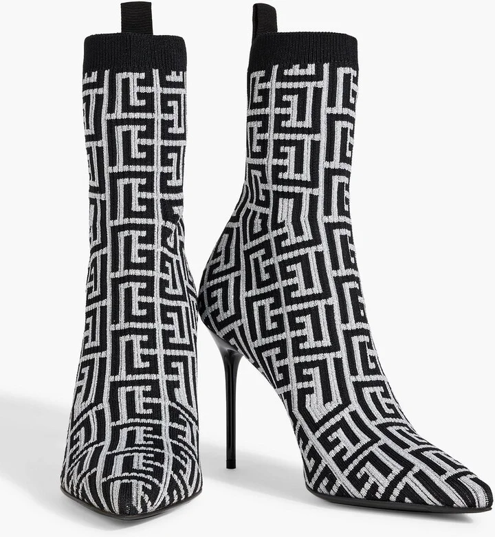 Skye metallic stretch-knit ankle boots - Image 2