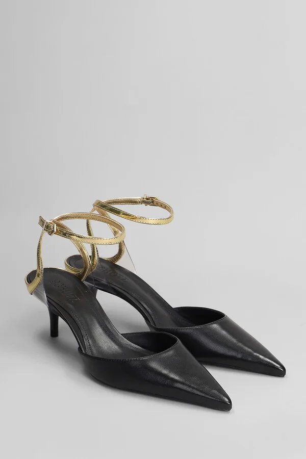 Skye Pump Mid Pumps In Black Leather - Image 2