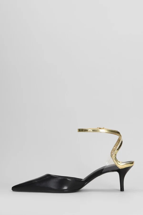 Skye Pump Mid Pumps In Black Leather - Image 3