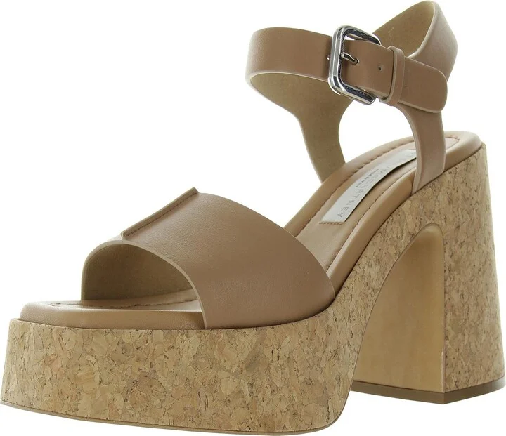 Skyla Womens Buckle Faux Leather Platform Sandals