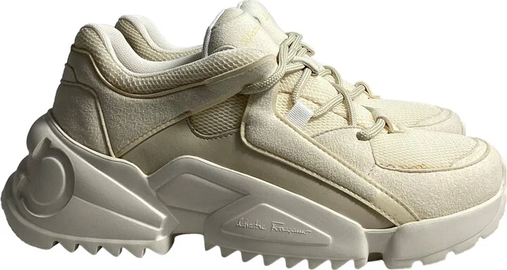 Skylar Sneakers in Cream Mesh and Suede