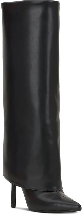 SKYLAR Womens Cuffed Faux Leather Knee-High Boots